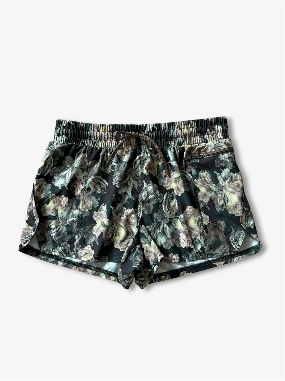 Avalanche Avalon Garden Dark Floral Woven Running Hiking Shorts Womens Small